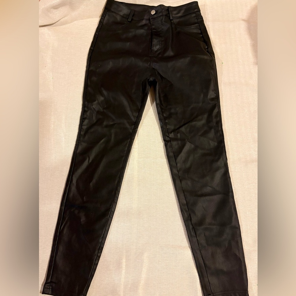 Black Faux Leather Pants